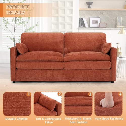 3 Pieces Chenille Sofa Set w/Two Arm Pillows - Image 5