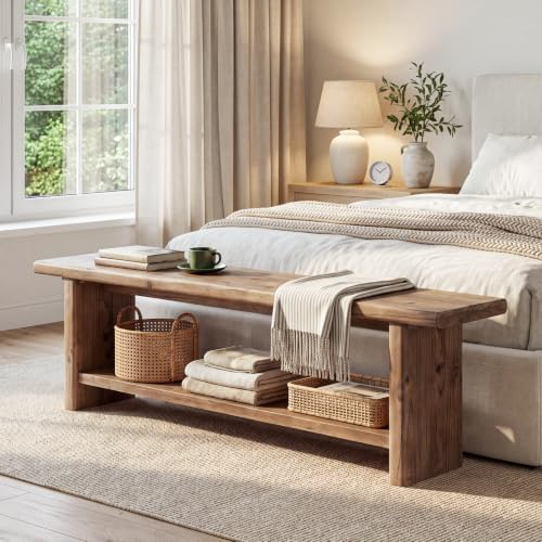 71” Solid Wood Entryway Bench - Image 7