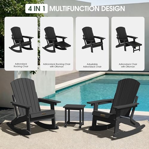 4-in-1 Adirondack Rocking Chair Set of 2 - Image 5