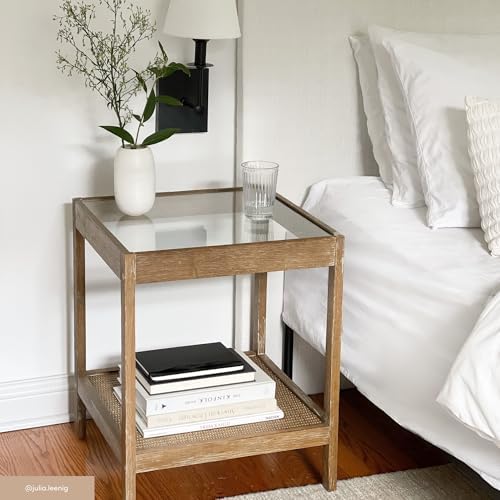 Nathan James Hayes Solid Wood Nightstand, End or Side Table in Light Brown Wood - Image 6