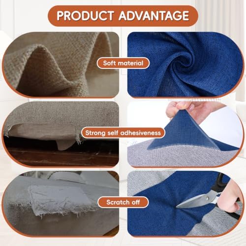 Linen Fabric Repair Tape 4x79 Inch, Self Adhesive Couch Patch Repair Fabric Tape - Image 3