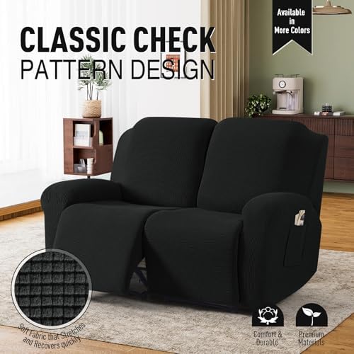 TAOCOCO Stretch Loveseat Recliner Covers 6 Piece - Image 2