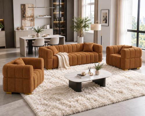 VANOMi Cloud Sofa and Chair Set, 3 Piece Modern Seating Furniture by VANOMi