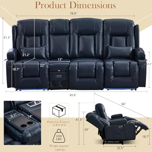 TUNYI Power Loveseat Recliner Sofa - Image 2