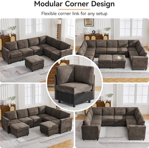 104'' U Shaped Modular Sofa, Sectional Couches - Image 6