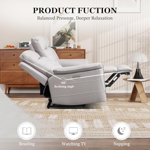 EBELLO Power Recliner Sofa Set, Faux Leather 2 Adjustable Single Recliner - Image 5