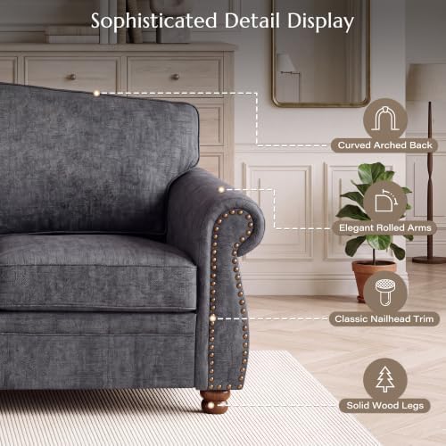 Traditional Chenille Couch Sofas - Image 4