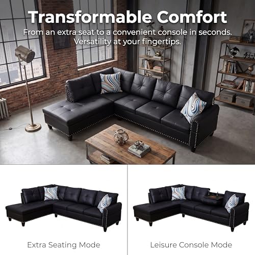 Faux Leather Sectional Couches for Living Room - Image 6