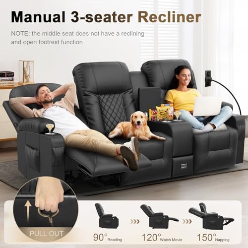3 Seat Recliner Sofa and 2PC Recliner Chairs - Image 4