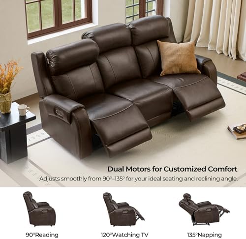 CHITA Genuine Leather Power Recliner Sofa, Loveseat - Image 4