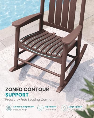 SERWALL Comfortable Outdoor Rocking Chairs Set of 3 - Image 3