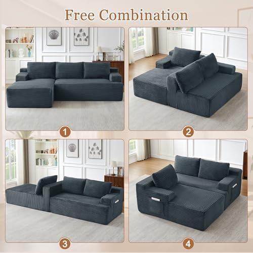 96" L Shaped Cloud Sectional Couch - Image 6