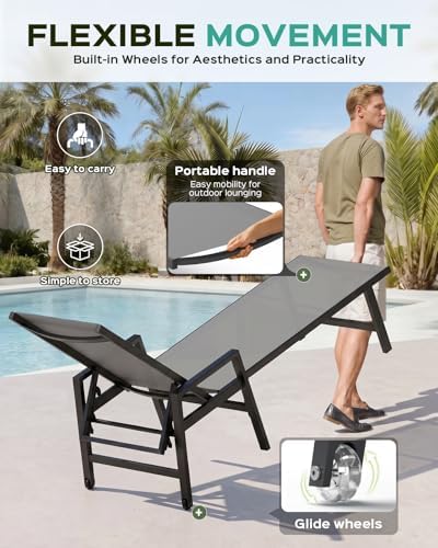 Patio Chaise Lounge Chair Outdoor - Image 4