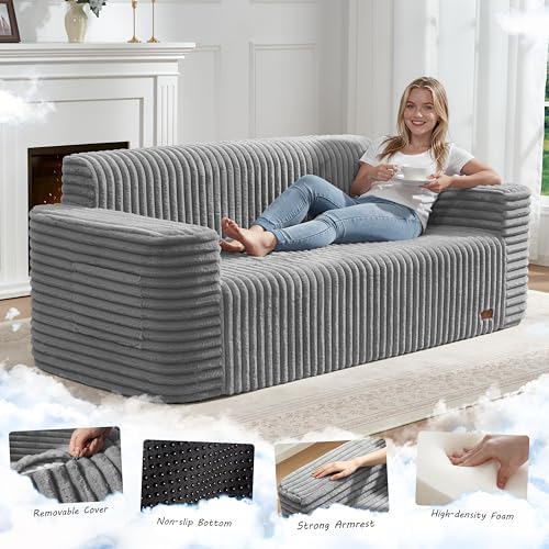 ZurNesfure Sofa Couch 3-Seater Boneless Sofa - Image 3