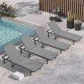 Outdoor Lounge Chair Set of 4, Aluminum Pool Lounge Chairs by Oasbira