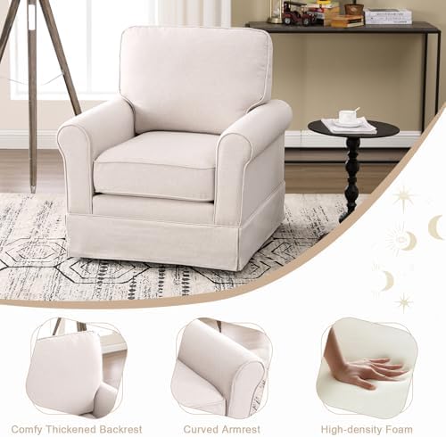 INZOY Swivel Accent Chair Set of 2 Mid Century Modern Chair, Comfy Swivel - Image 5