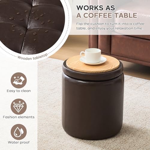 Set of 2 Storage Ottoman, Space Saving Ottoman - Image 4