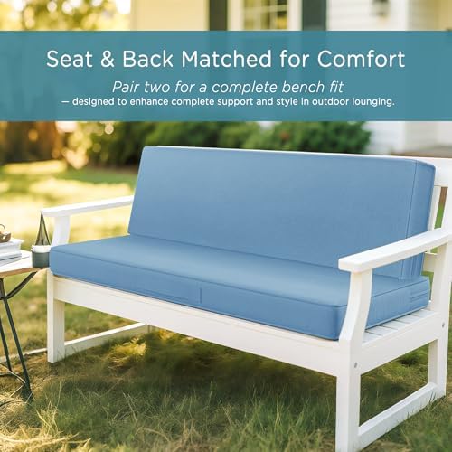 Codi Outdoor Bench Cushion for Patio Furniture, Teal Blue - Image 6