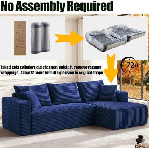 93" Boneless Couch, Modular Sectional Sofa - Image 5