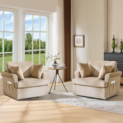 VINGL 39.2" Wide 360° Swivel Accent Armchairs by VINGLI