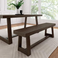 Plank+Beam Classic Dining Bench, 60 Inch, Walnut Wirebrush by PlankBeam