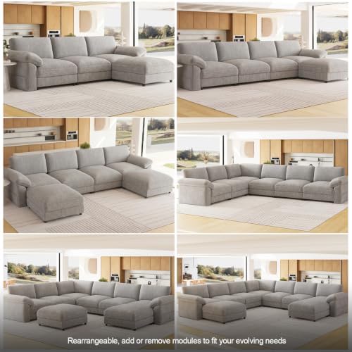 Oversized Sectional Couches for Living Room, Modular L Shaped Cloud Sofa - Image 6