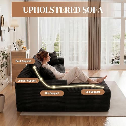 108" L Shaped Cloud Boneless Sectional Couches - Image 4