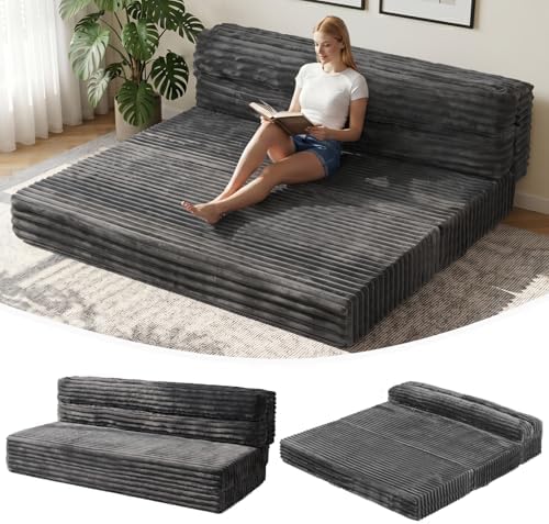 Erament Tri-Fold Futon Sofa Bed, 6 Inch Foldable Floor Couch, High-Density Foam by Unknown