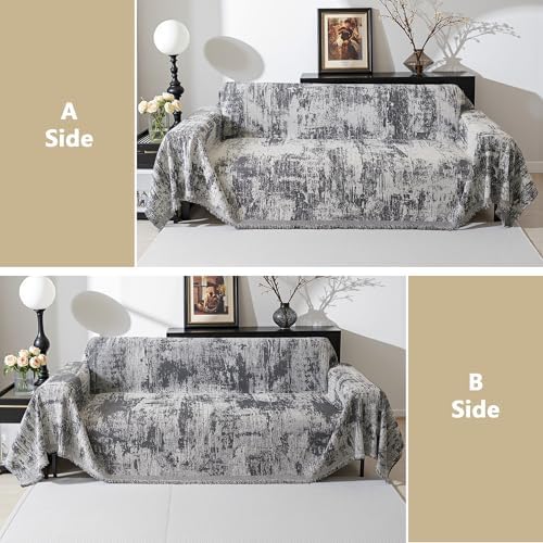 MEETSKY Couch Cover Sectional Sofa Covers Washable Chenille Geometric Abstract - Image 7