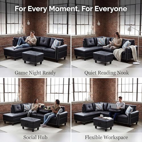 Faux Leather Sectional Couches for Living Room - Image 7
