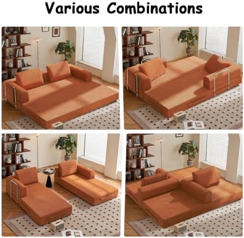 78" Convertible Sofa Bed, Corduroy Pull Out Couch - Image 6