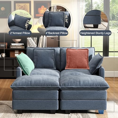 Hanherry 58" Cloud Couch Sectional Modular Sofa, Deep Seat Couches - Image 4