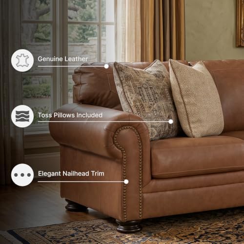 Signature Design by Ashley Carianna Queen Sofa Sleeper, Caramel Brown - Image 4