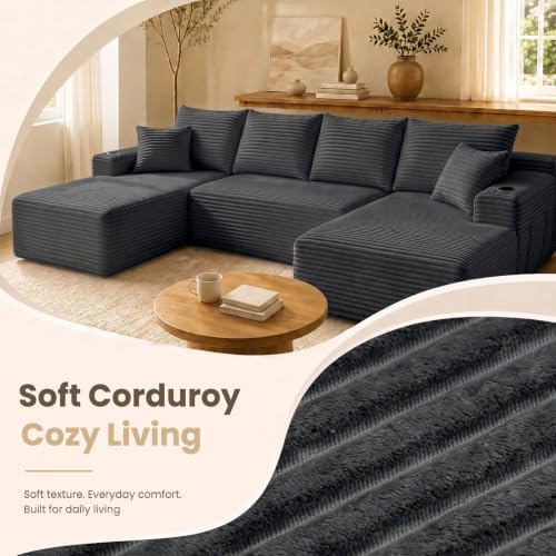 Yafylly 134" U Shaped Sectional Sofa - Image 4