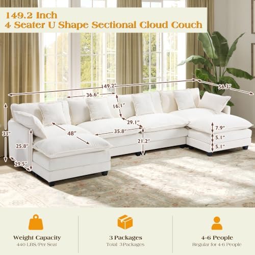 Hanherry Modular Sectional Sofa, Cloud Couch - Image 5