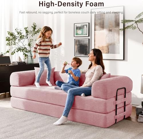 79" Convertible Sofa Bed, Boneless Sleeper Futon Couch - Image 2