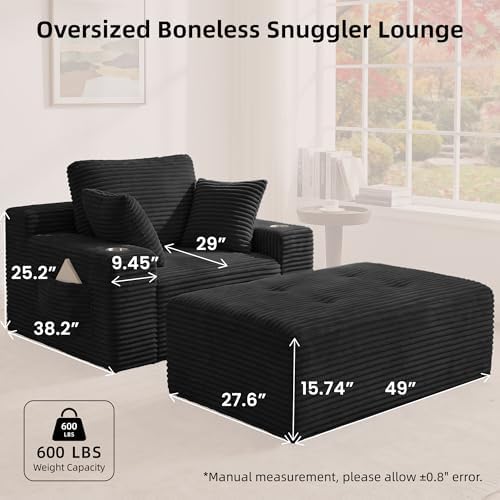 66" Oversized Boneless Chaise Lounge Chair - Image 2