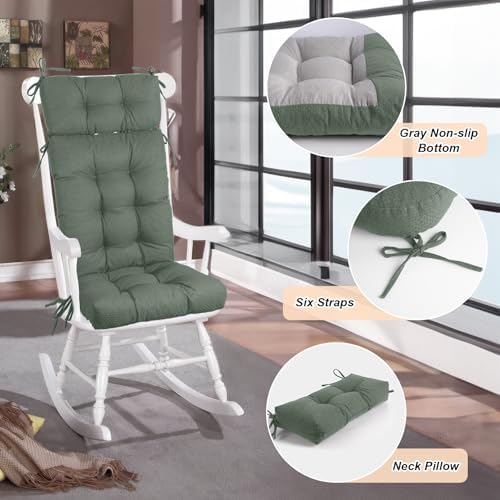 Rocking Chair Cushions Indoor High Back Set - Image 6