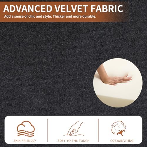 40’’ Velvet Modern Armless Loveseat - Image 4