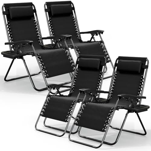 Nestl Zero Gravity Chairs Set of 4, Patio Lounge Chair Outdoor by Nestl