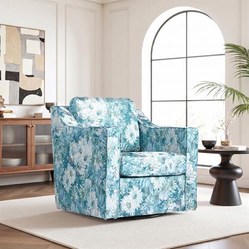 Swivel Accent Chair, Fabric Armchair - Image 2