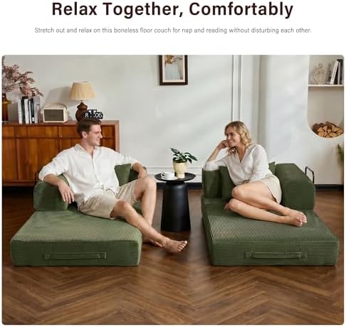 59" Convertible Sofa Bed, Boneless Sleeper Futon Couch - Image 4