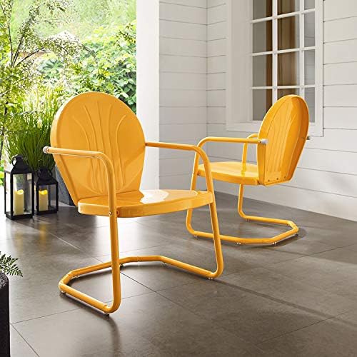 Crosley Furniture Griffith Retro Metal Outdoor Chair - Image 6