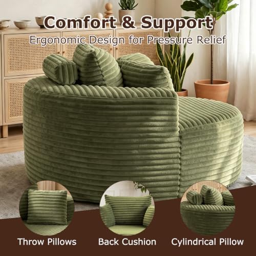 Oversized Chaise Lounge Chair Indoor, Boneless Sleeper Sofa Bed - Image 4