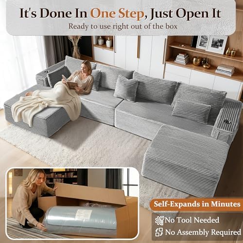 37" Cloud Sectional Couch Ottoman - Image 3