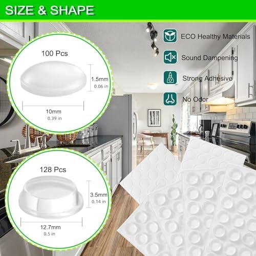 Cabinet Bumpers Soft Self-Adhesive Clear Rubber Bumper- Cabinet Door Dots Clear - Image 2