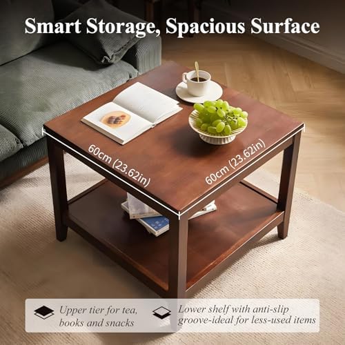 Side Table, Solid Wood Square End Table - Image 4