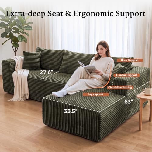 92.5" L Shaped Boneless Couches - Image 5