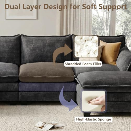 Modular Sectional Couch for Living Room, U Shaped Comfy Sofa - Image 4