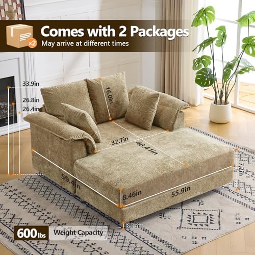 VINGLI Glam Floating Chaise Lounge Chair - Image 2